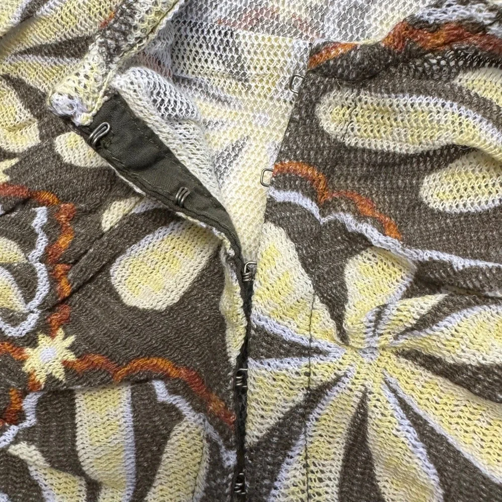 Free People Top Medium Floral Print‎ Mesh Top Bell Sleeves BOHO hippie